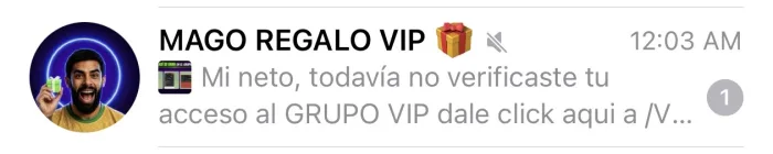 Mensaje de MAGO REGALO VIP